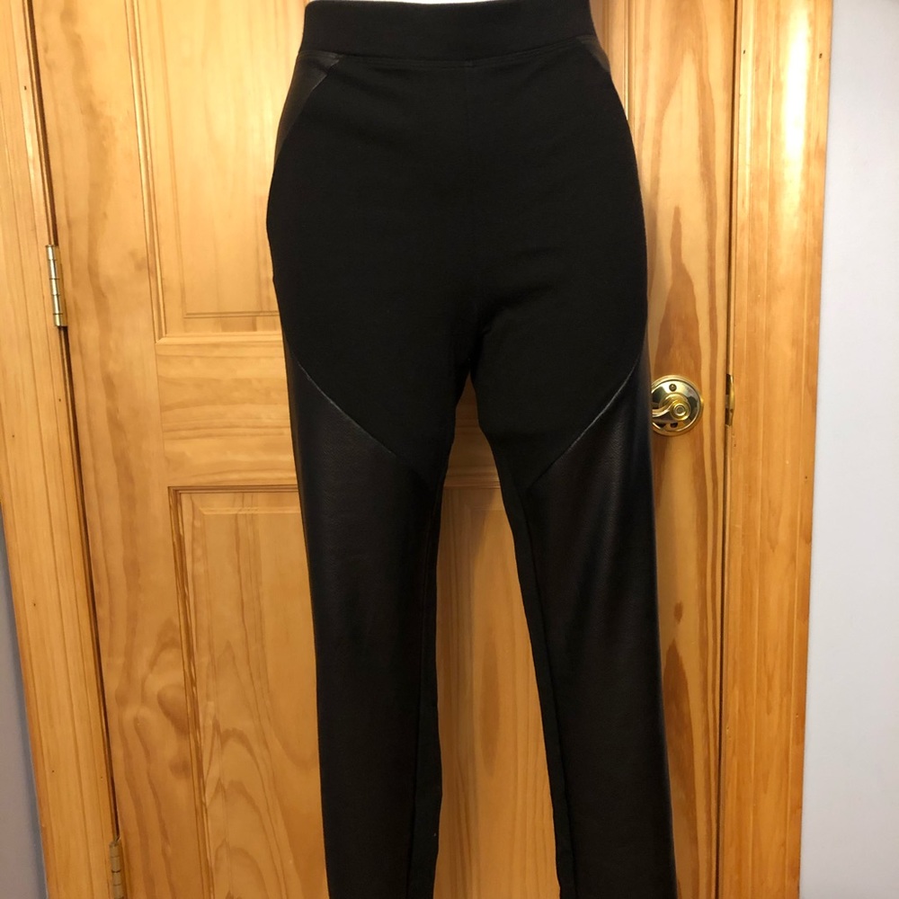 Express black leather leggings